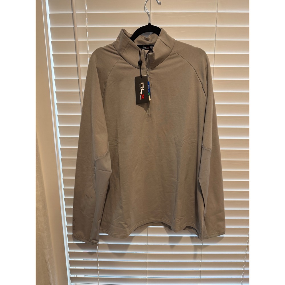 RLX Ralph Lauren Mens XXL Golf 1/4 Zip Pullover Soft Grey Wicking RLMWB-GLC23-TA